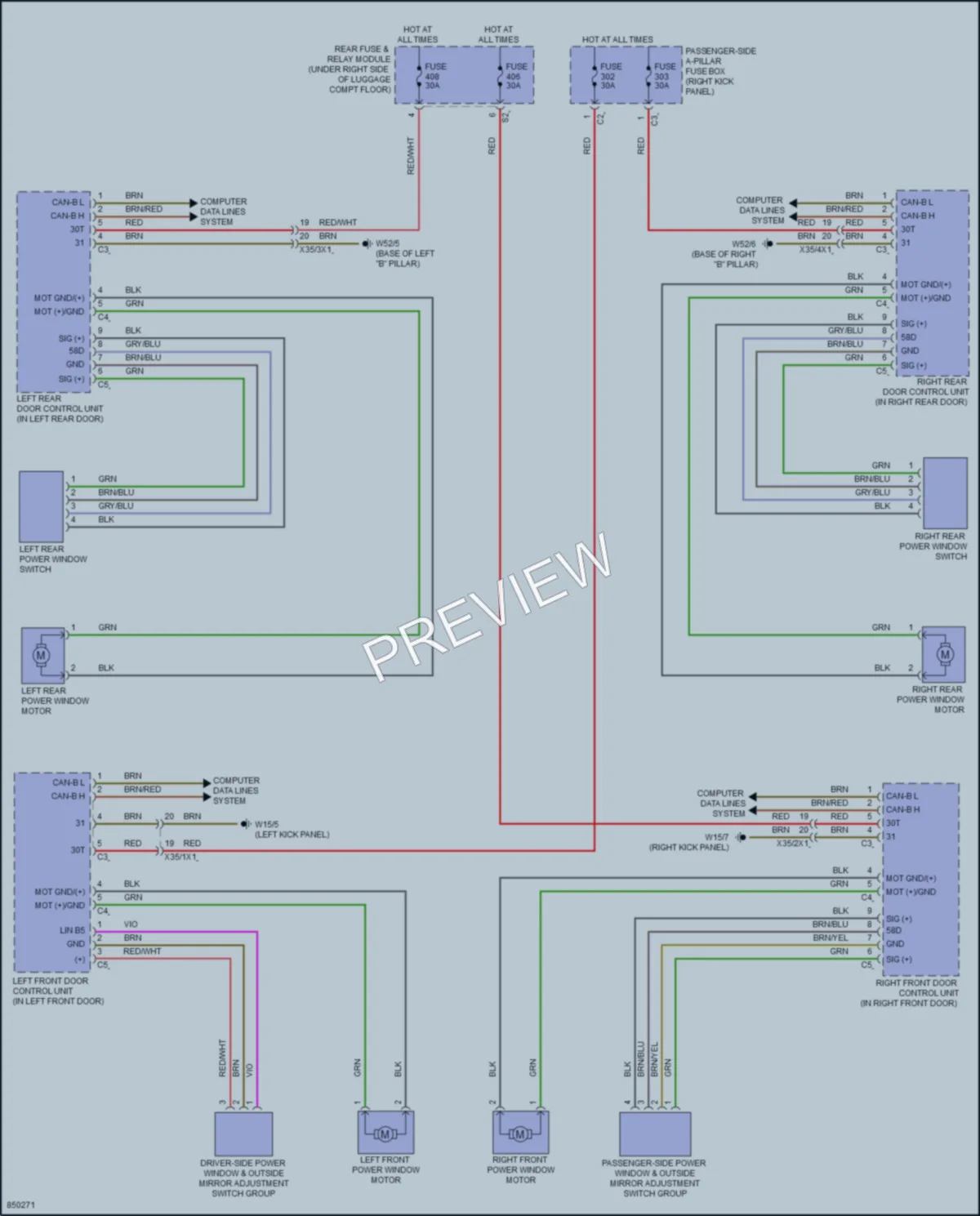 2023 MercedesBenz GLC300 Power Windows wiring diagram preview