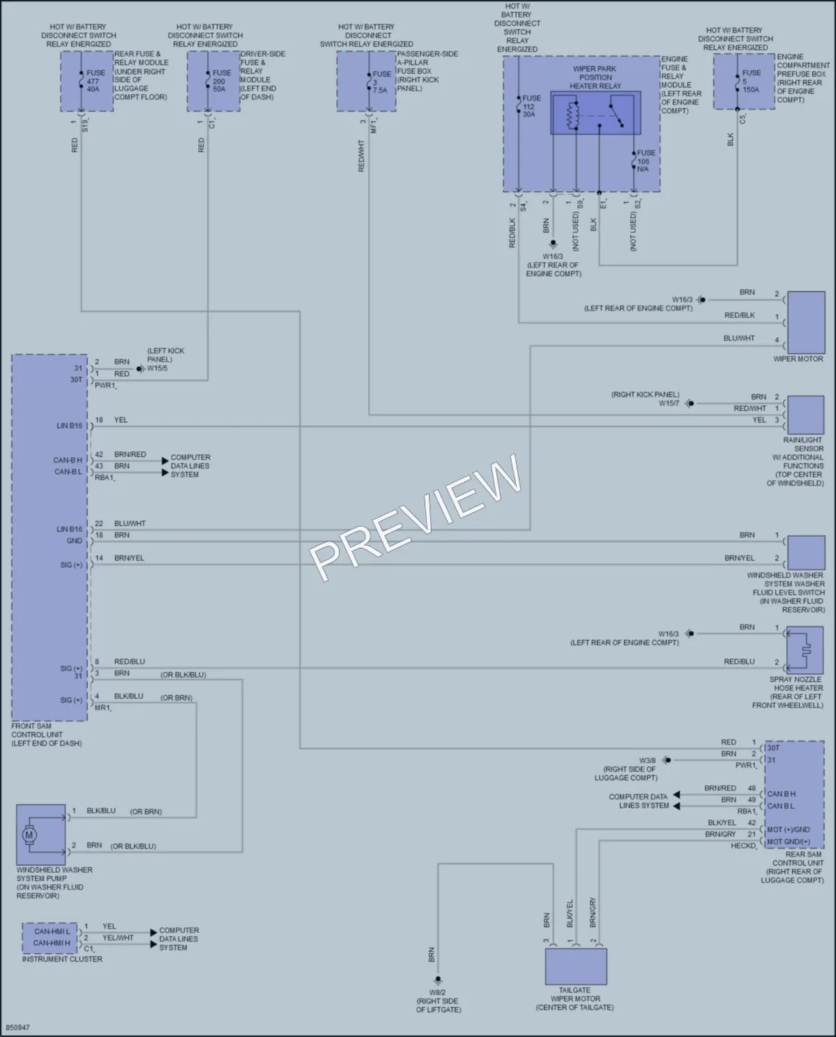 2023 MercedesBenz GLC300 Wiper Washer wiring diagram preview