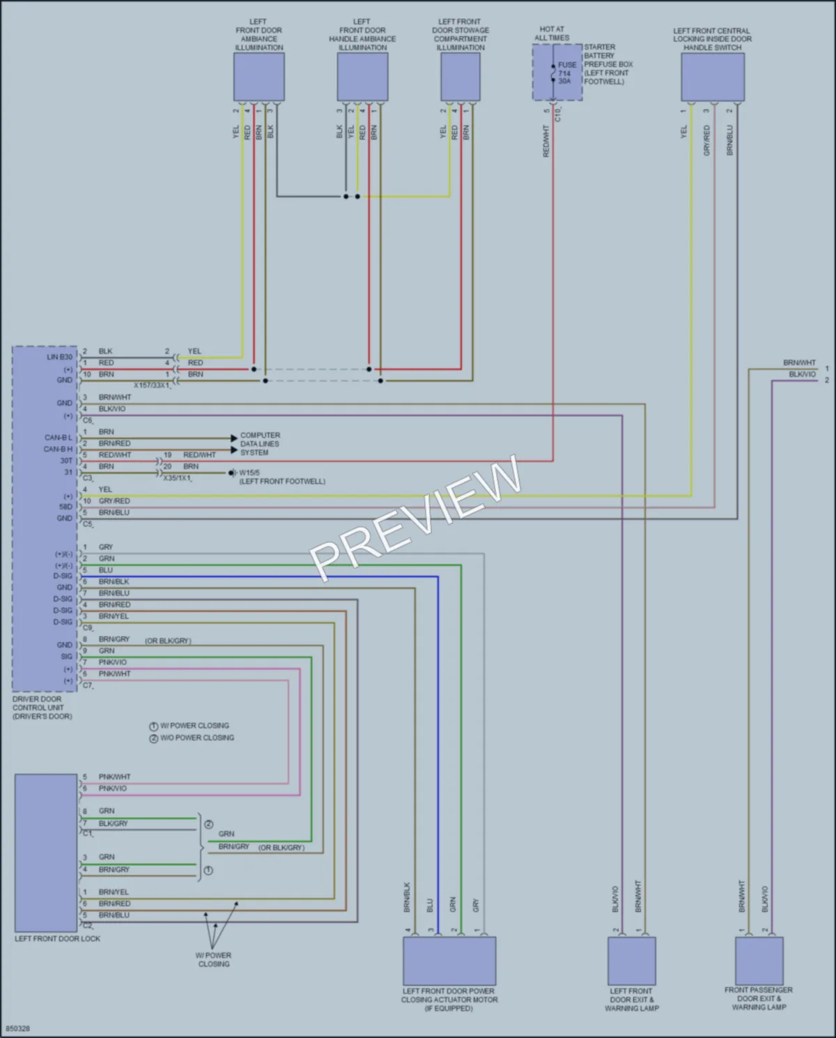 2023 MercedesBenz GLE350 Power Door Locks wiring diagram preview