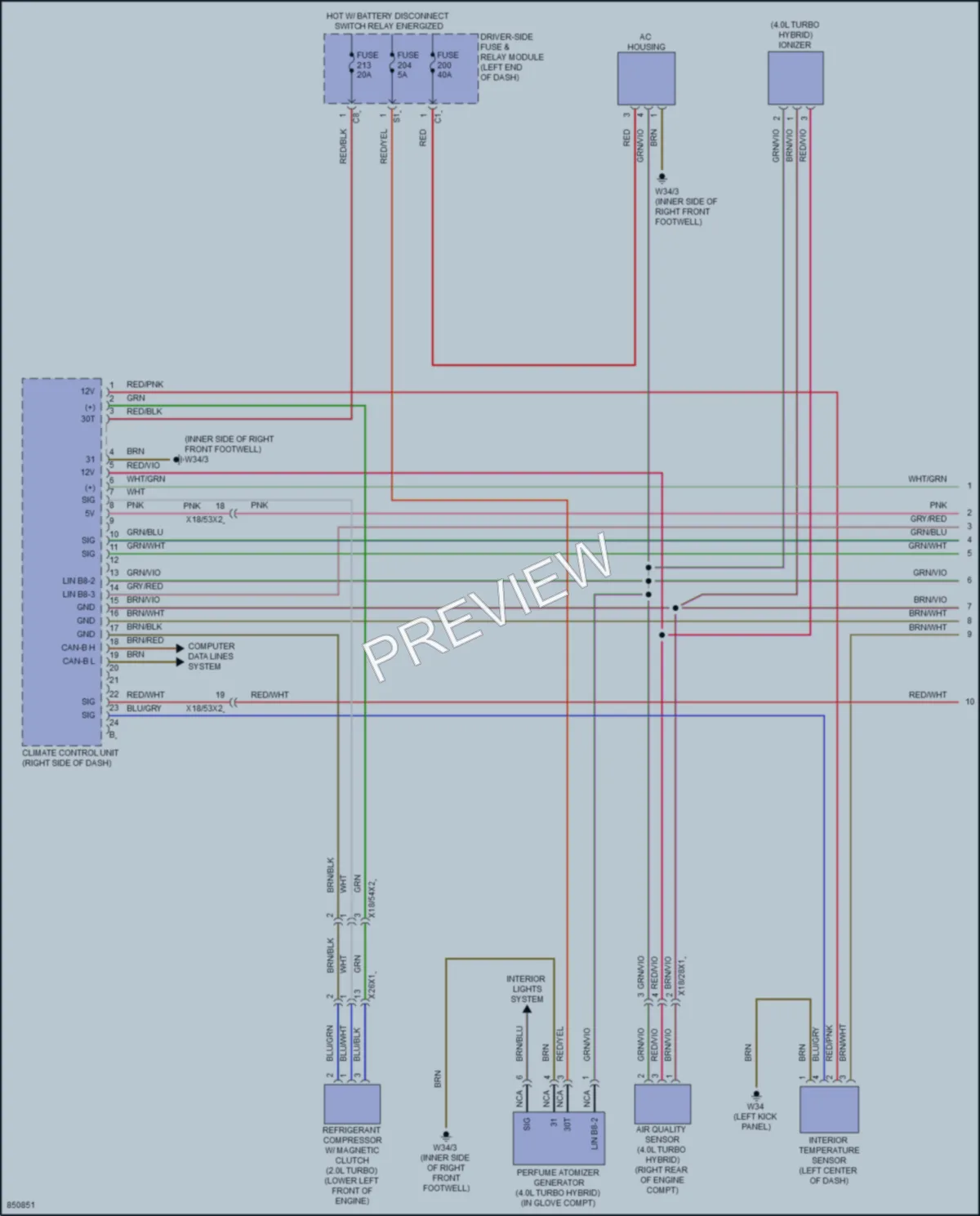2023 MercedesBenz GLE450Coupe Air Conditioning wiring diagram preview