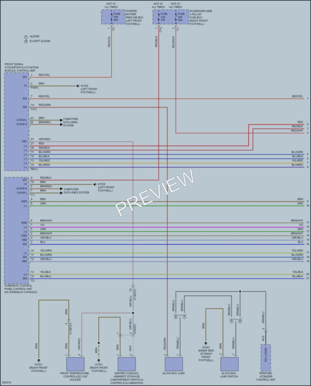 2023 MercedesBenz GLE450Coupe Interior Lights wiring diagram preview
