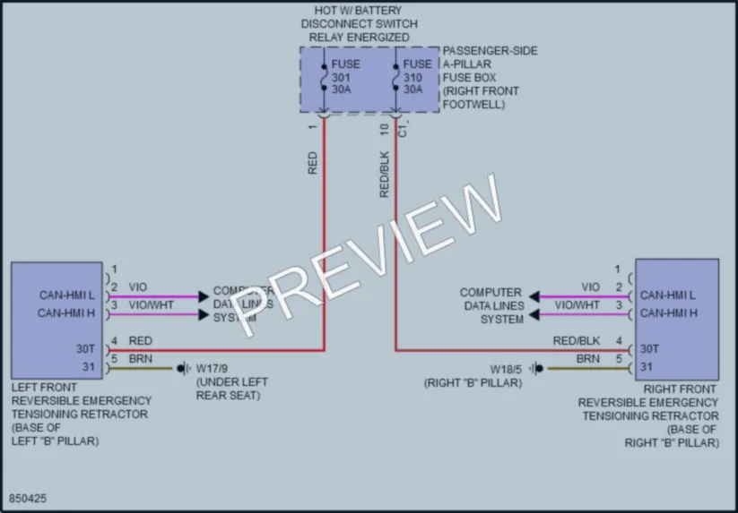2023 MercedesBenz GLS450 Supplemental Restraints wiring diagram preview