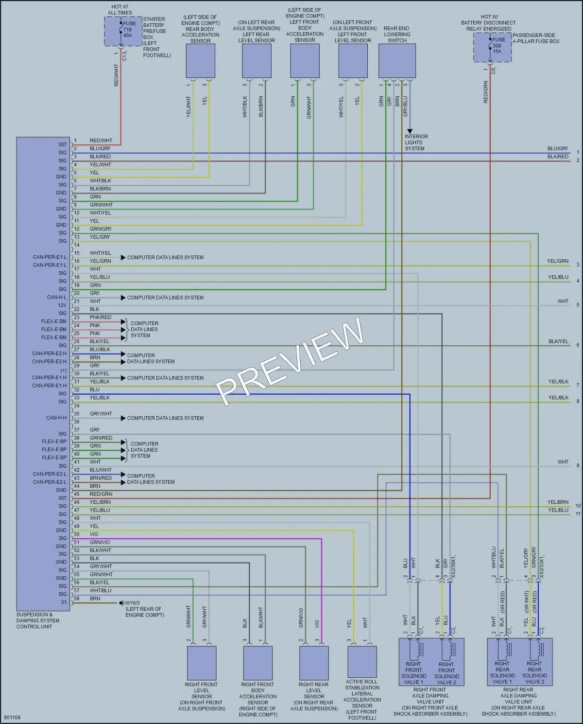 2023 MercedesBenz GLS580 Electronic Suspension wiring diagram preview