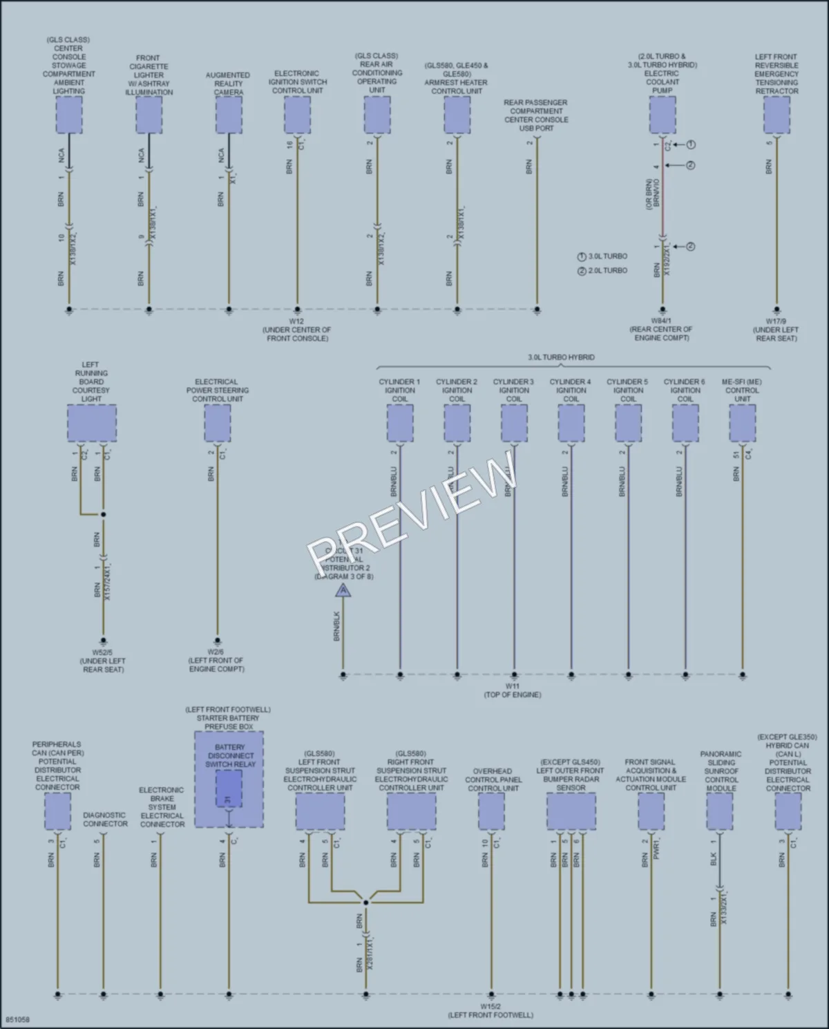 2023 MercedesBenz GLS580 Ground Distribution wiring diagram preview