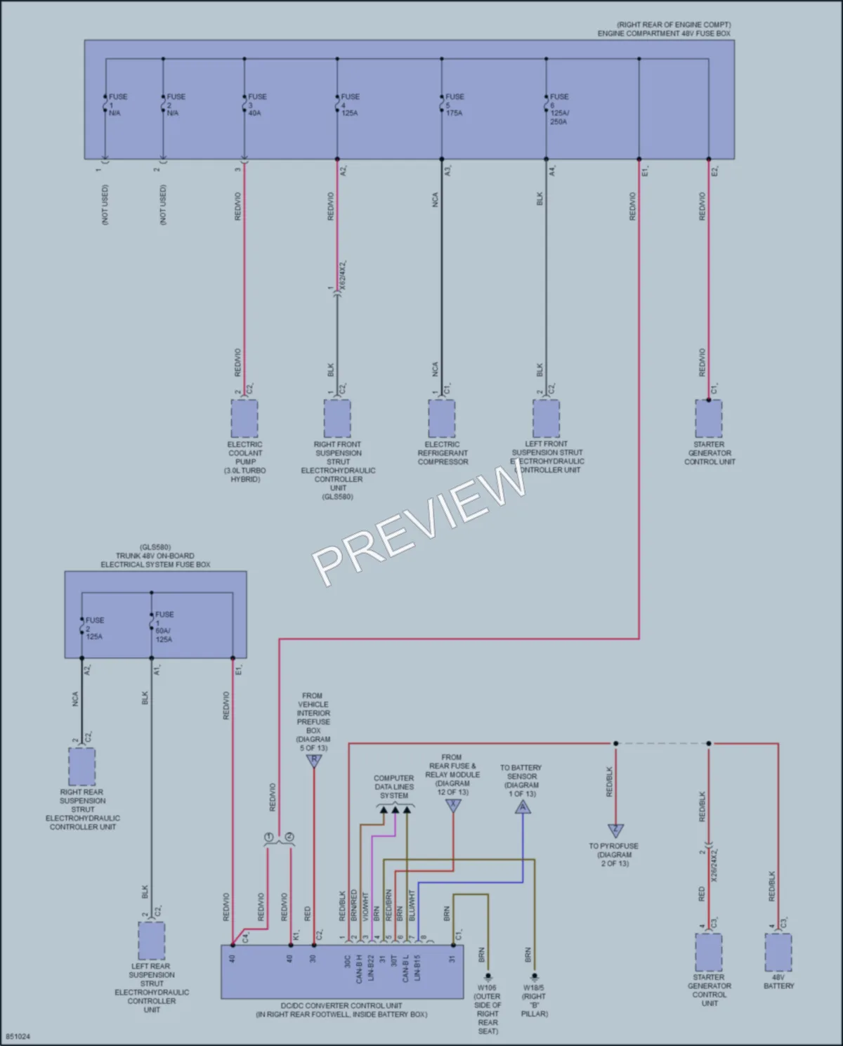 2023 MercedesBenz GLS580 Power Distribution wiring diagram preview