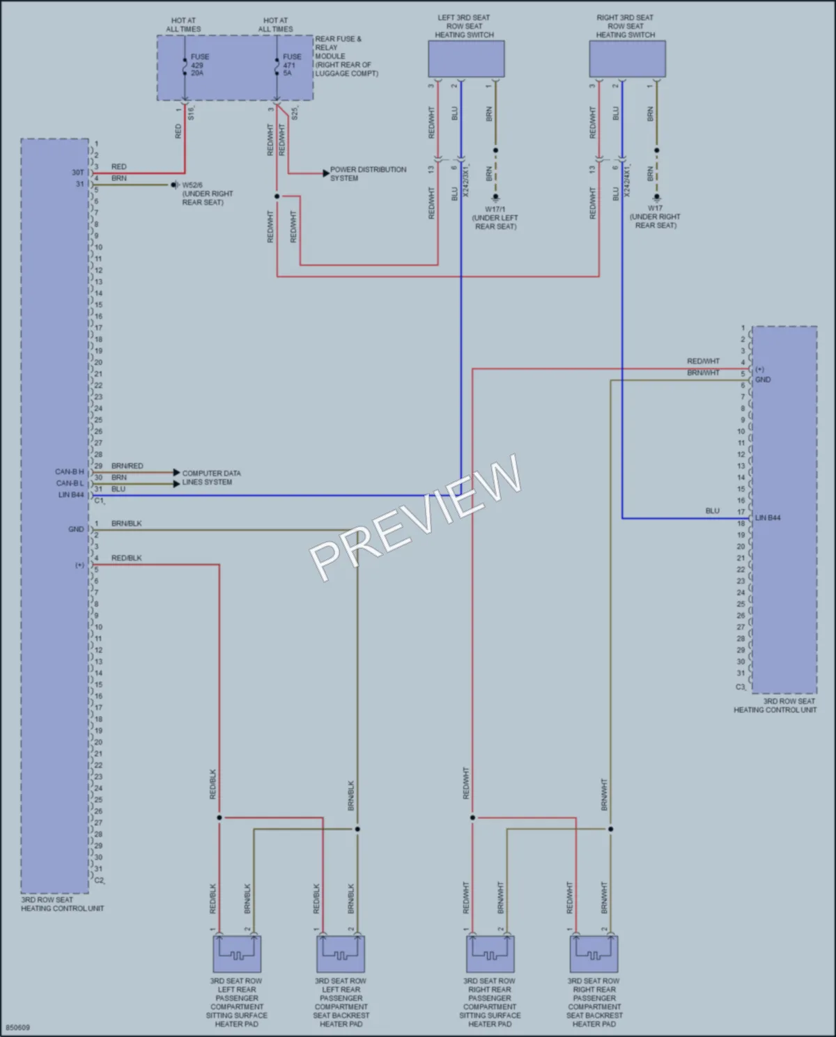 2023 MercedesBenz GLS580 Power Seats wiring diagram preview