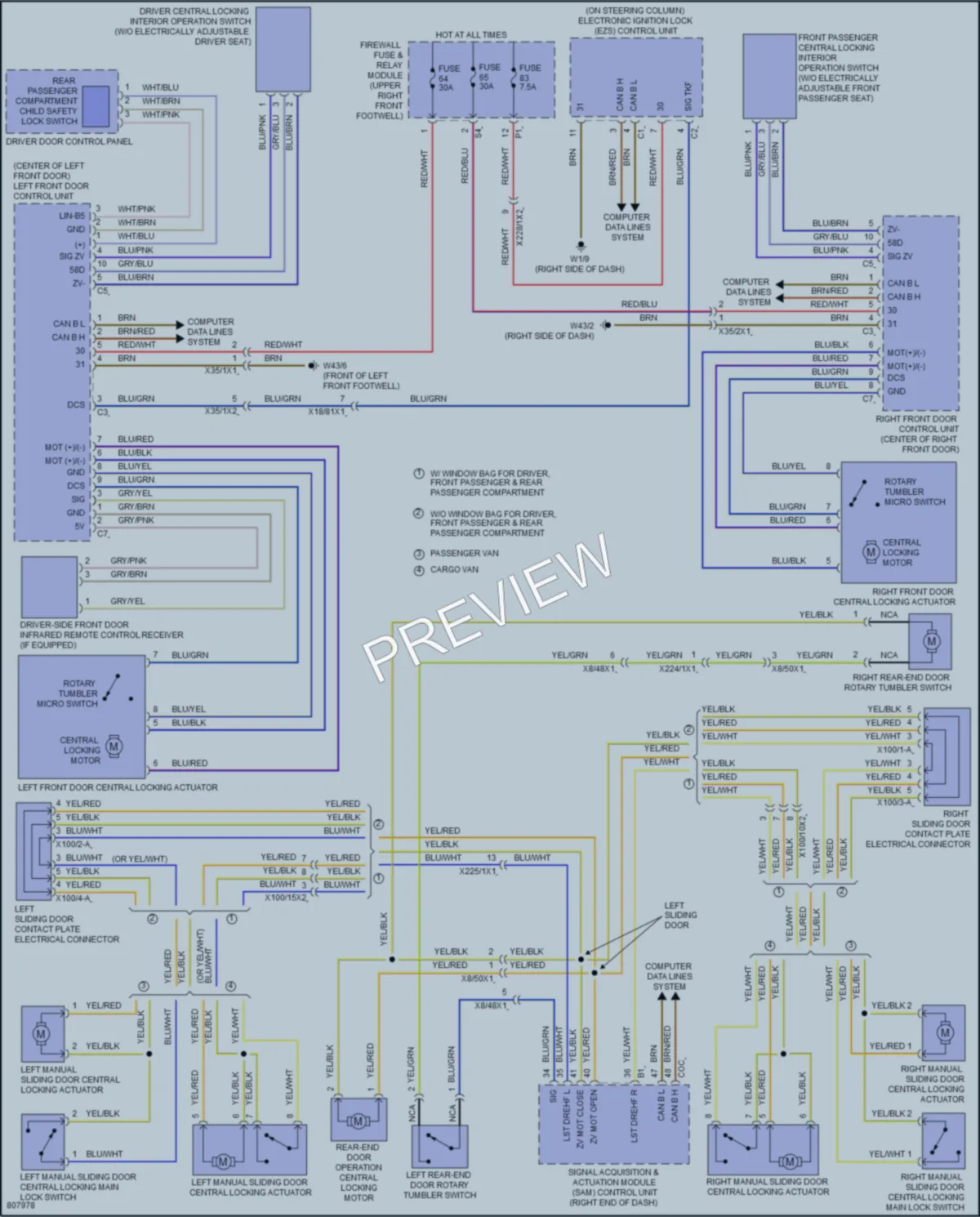 2023 MercedesBenz Metris Power Door Locks wiring diagram preview