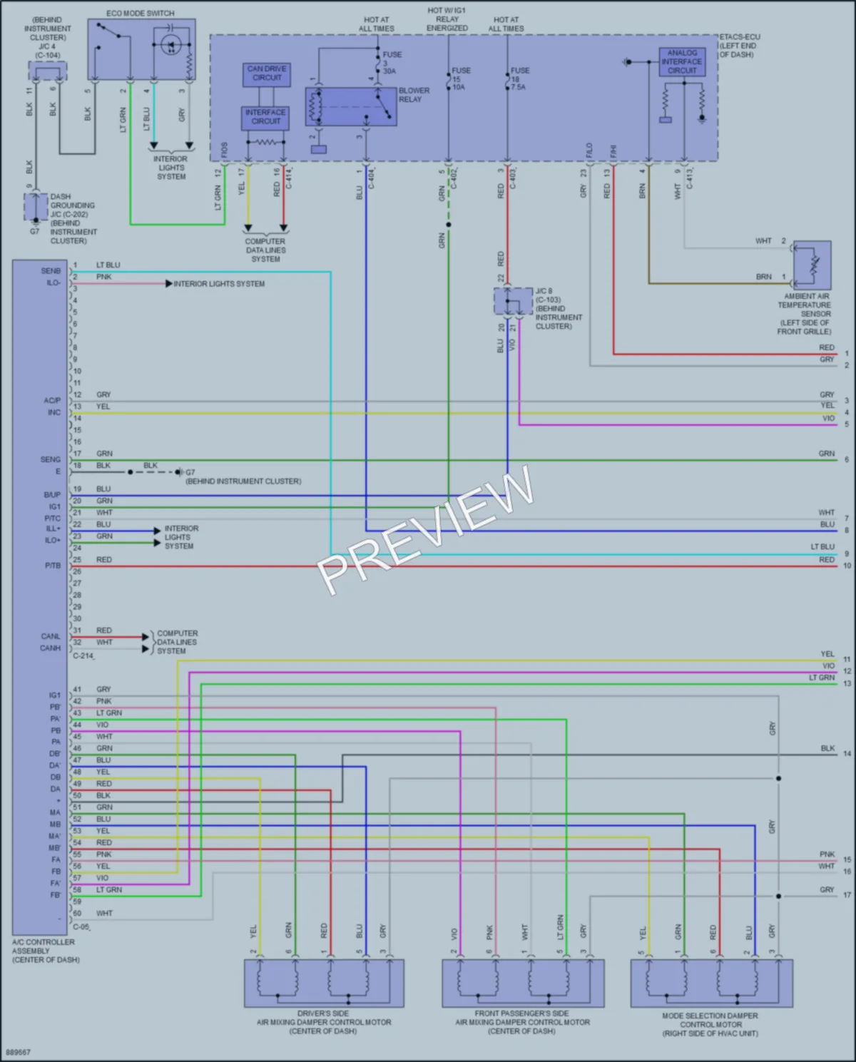 2023 Mitsubishi EclipseCross Air Conditioning wiring diagram preview