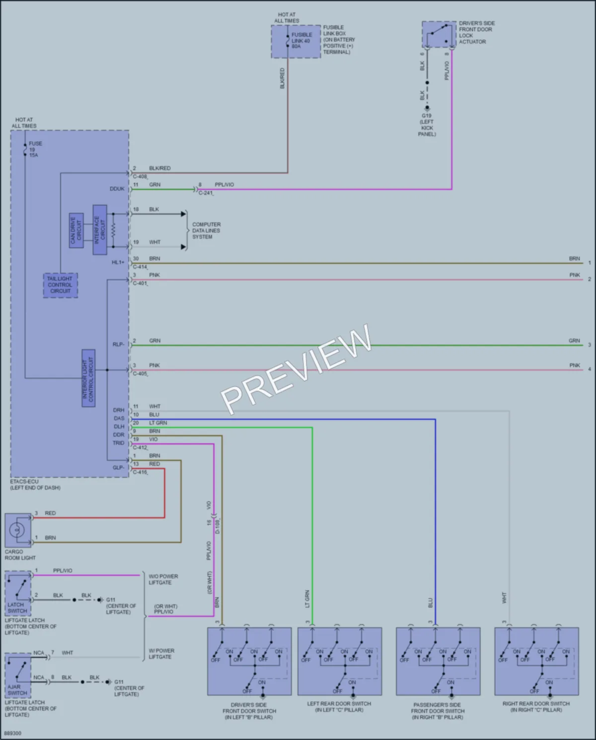 2023 Mitsubishi EclipseCross Interior Lights wiring diagram preview