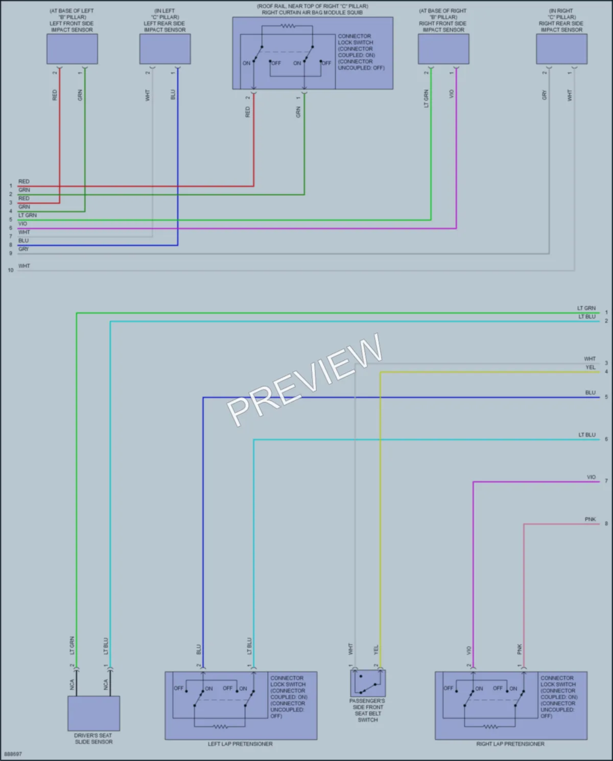2023 Mitsubishi EclipseCross Supplemental Restraints wiring diagram preview