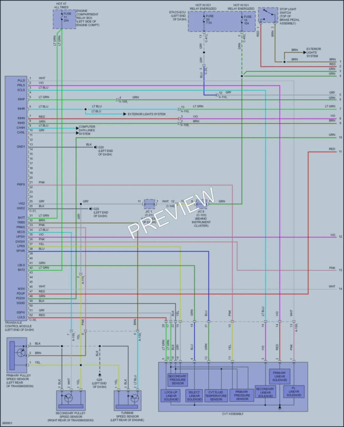 2023 Mitsubishi EclipseCross Transmission wiring diagram preview