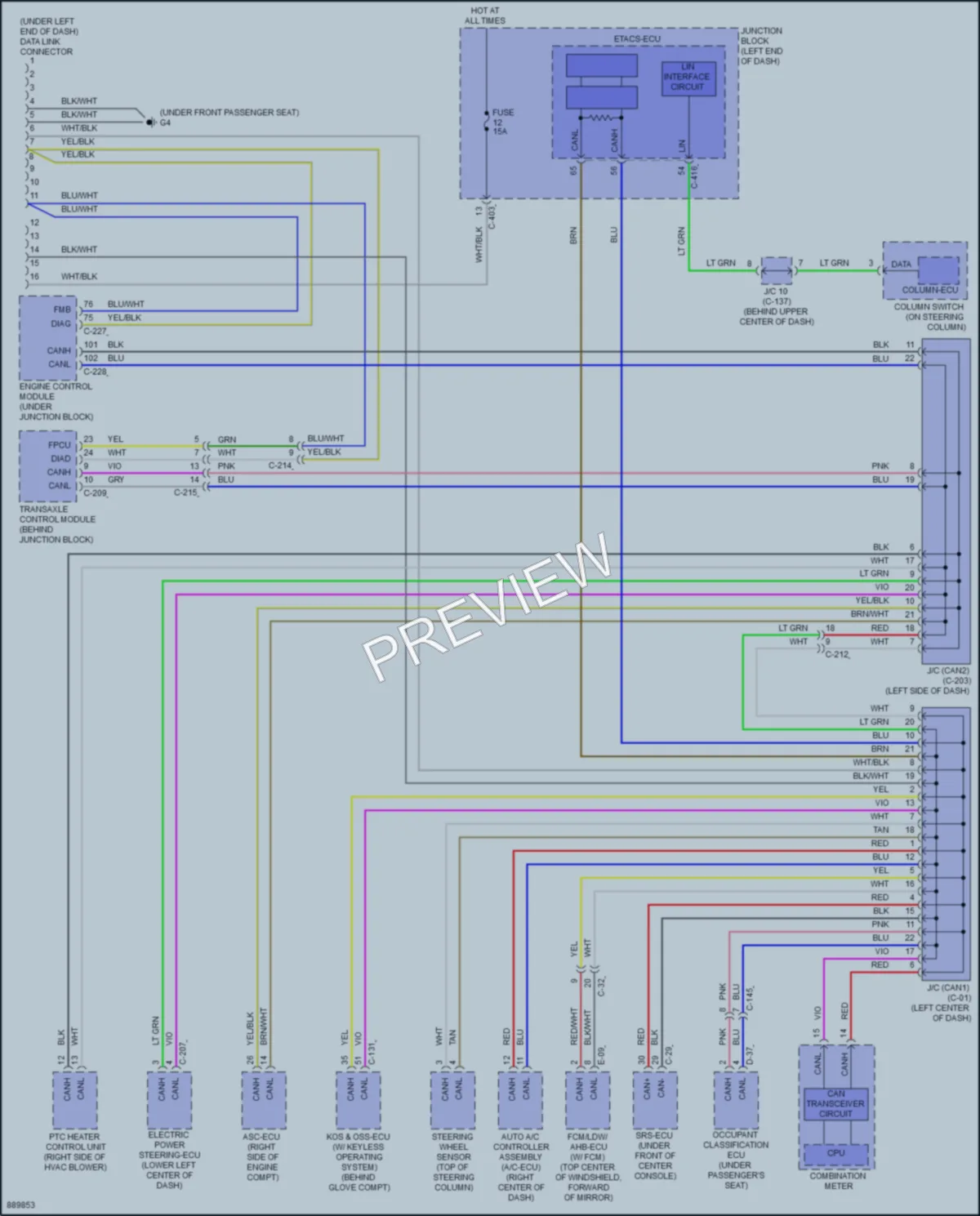 2023 Mitsubishi Mirage Computer Data Lines wiring diagram preview