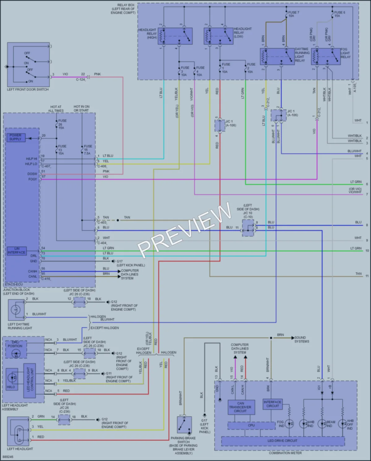 2023 Mitsubishi Mirage Headlights wiring diagram preview