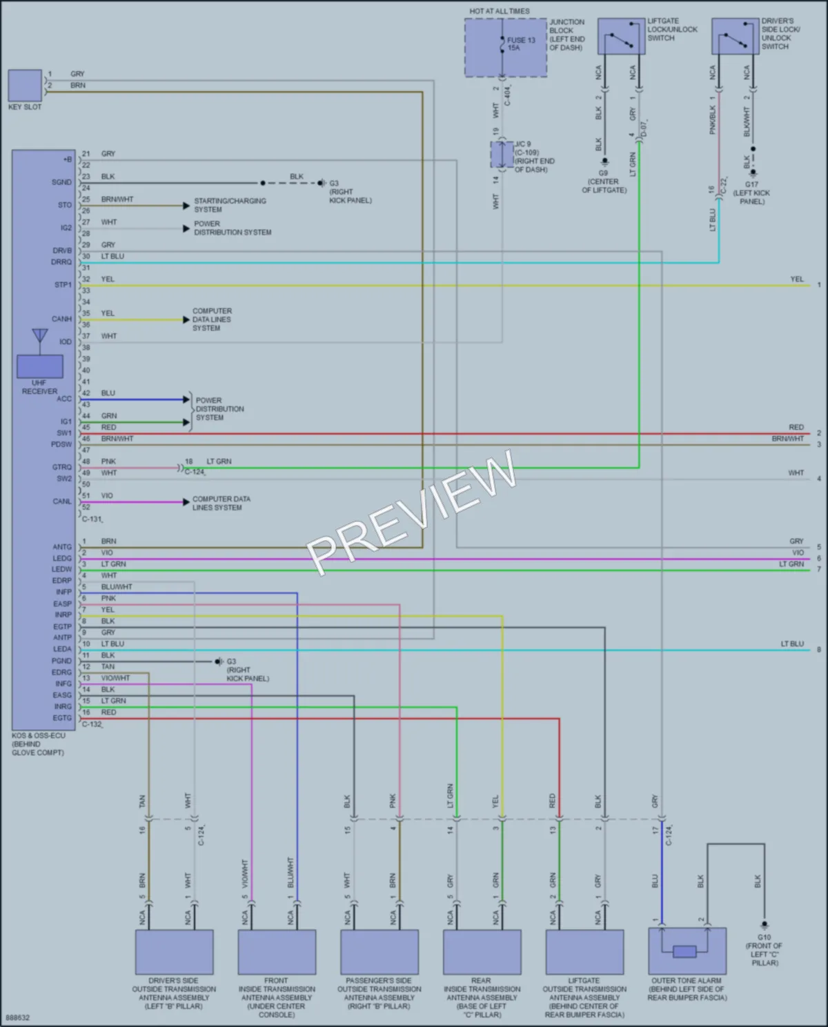 2023 Mitsubishi Mirage Power Door Locks wiring diagram preview