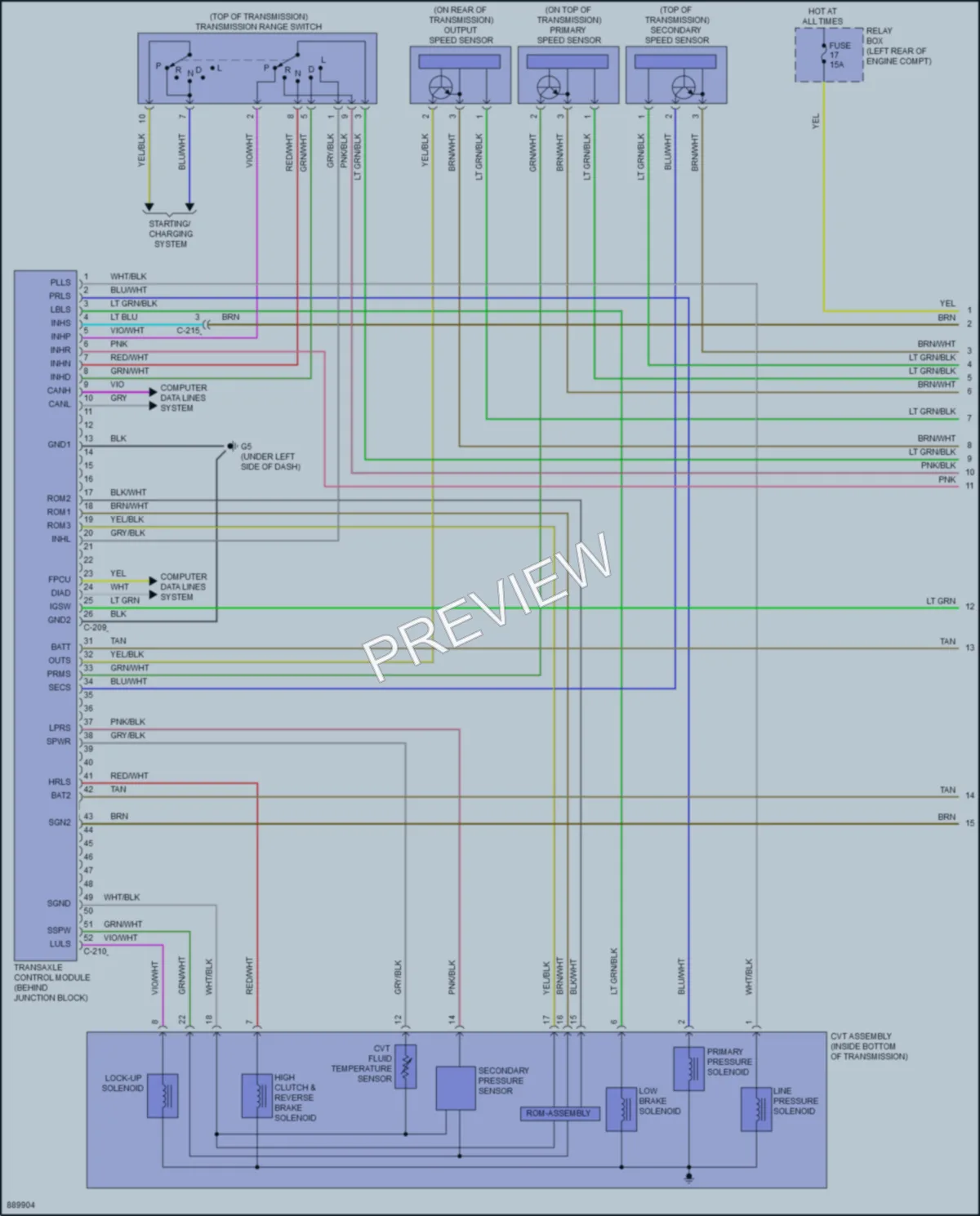 2023 Mitsubishi Mirage Transmission wiring diagram preview