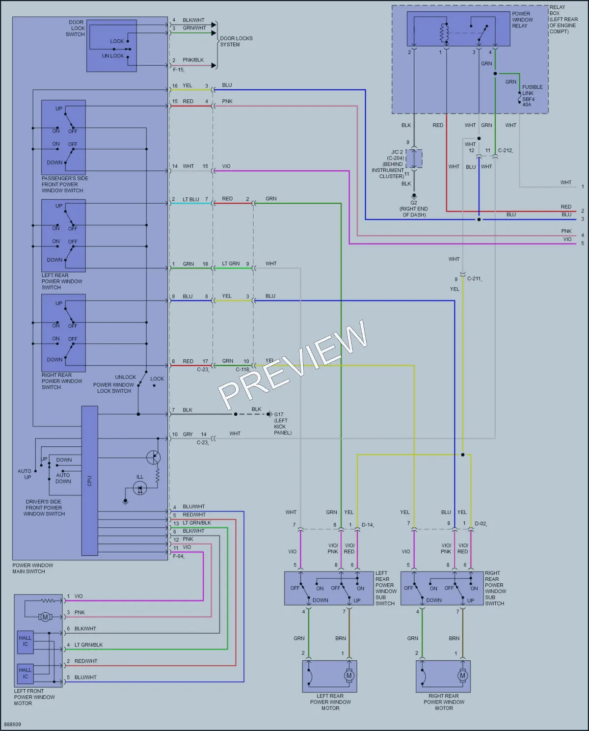 2023 Mitsubishi MirageG4 Power Windows wiring diagram preview