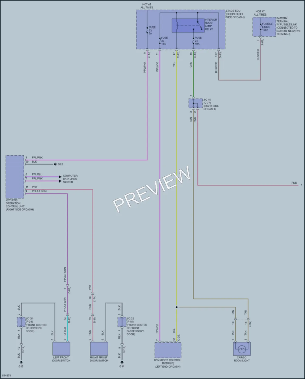2023 Mitsubishi Outlander Interior Lights wiring diagram preview