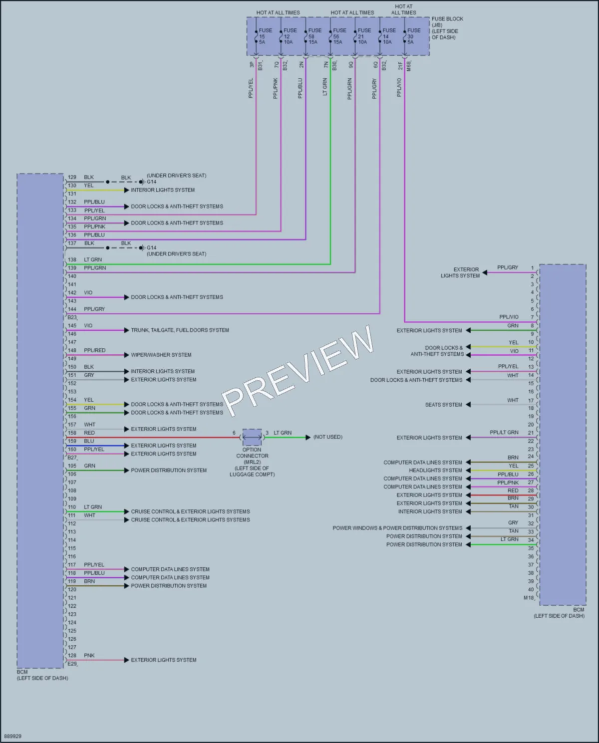 2023 Mitsubishi OutlanderPHEV Body Control Modules wiring diagram preview