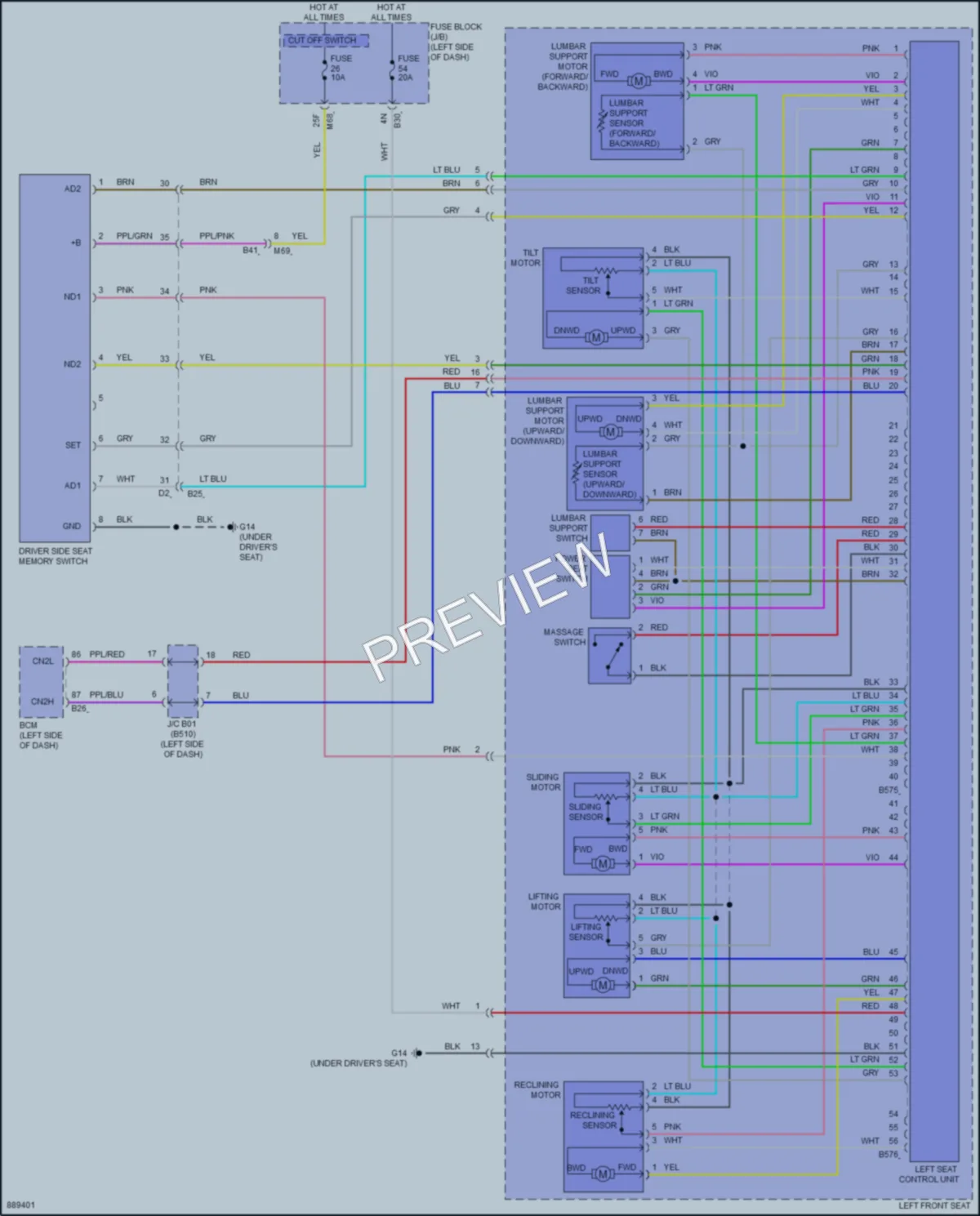 2023 Mitsubishi OutlanderPHEV Memory Systems wiring diagram preview