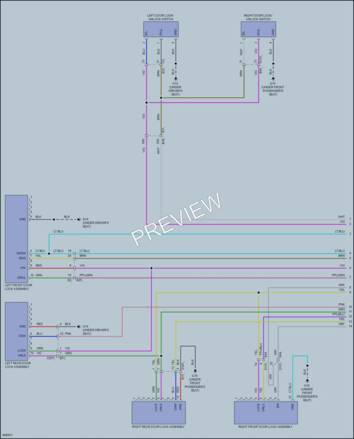 2023 Mitsubishi OutlanderPHEV Power Door Locks wiring diagram preview
