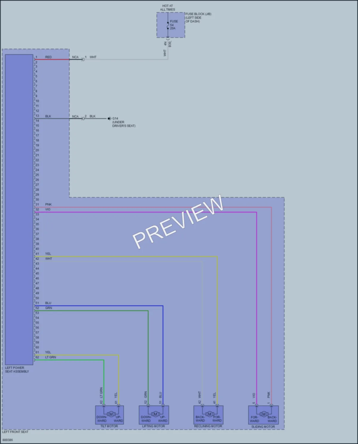 2023 Mitsubishi OutlanderPHEV Power Seats wiring diagram preview