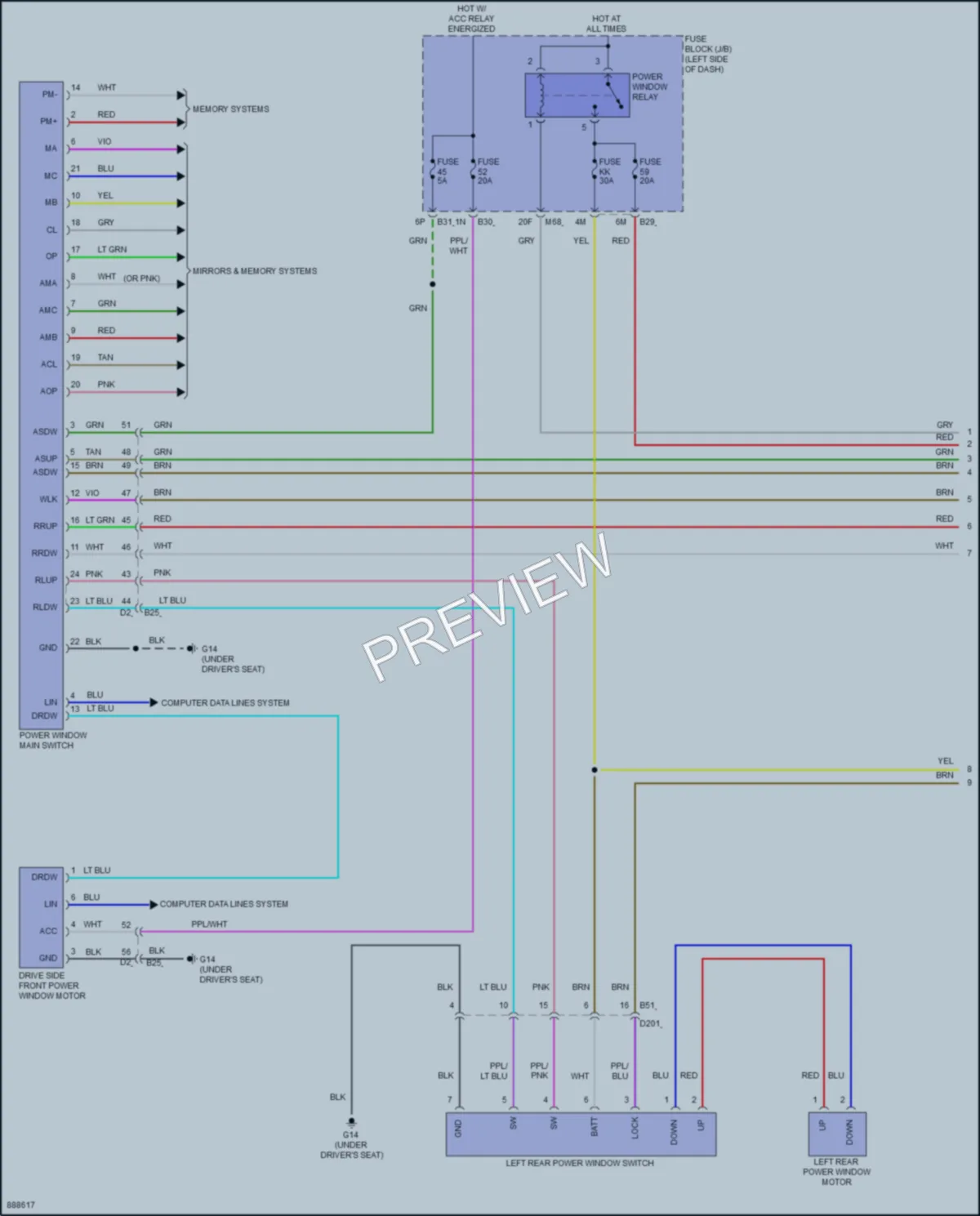 2023 Mitsubishi OutlanderPHEV Power Windows wiring diagram preview