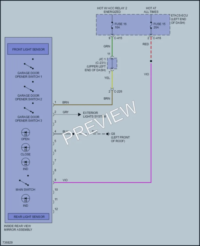 2023 Mitsubishi OutlanderSport Power Mirrors wiring diagram preview
