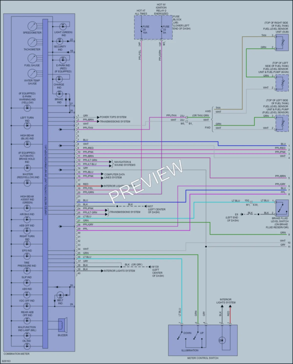 2023 Nissan Altima Instrument Cluster wiring diagram preview