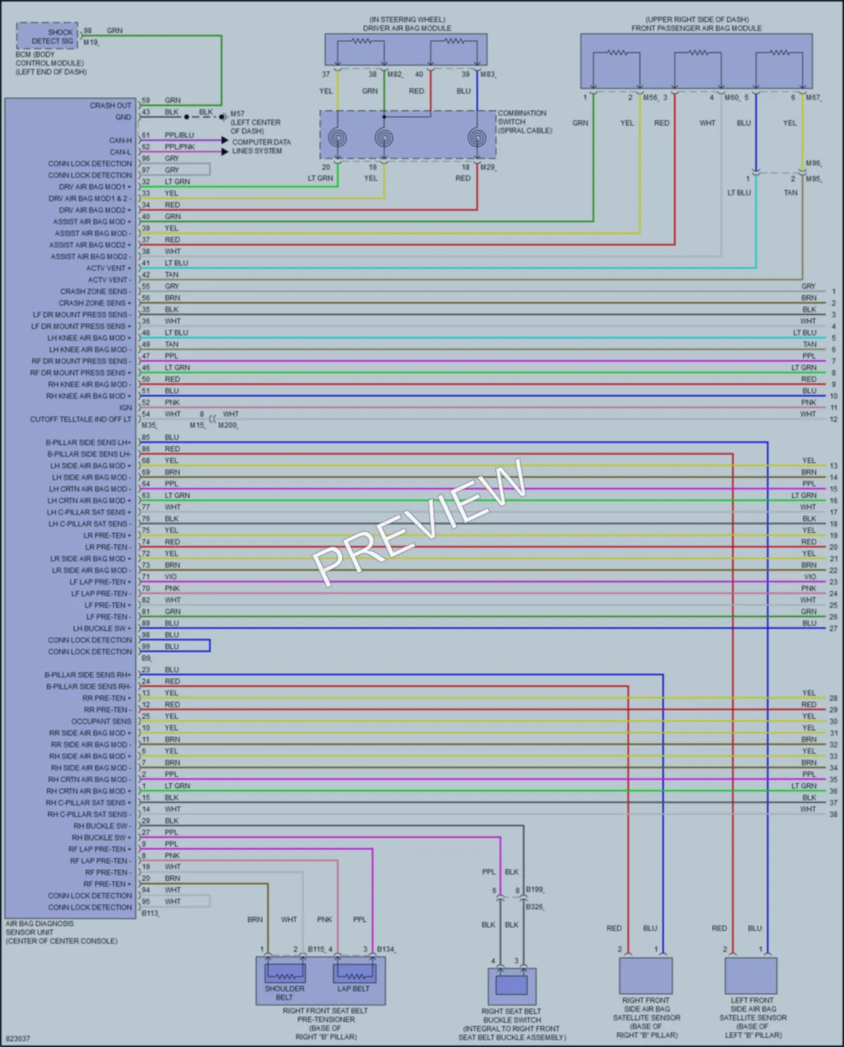 2023 Nissan Altima Supplemental Restraints wiring diagram preview