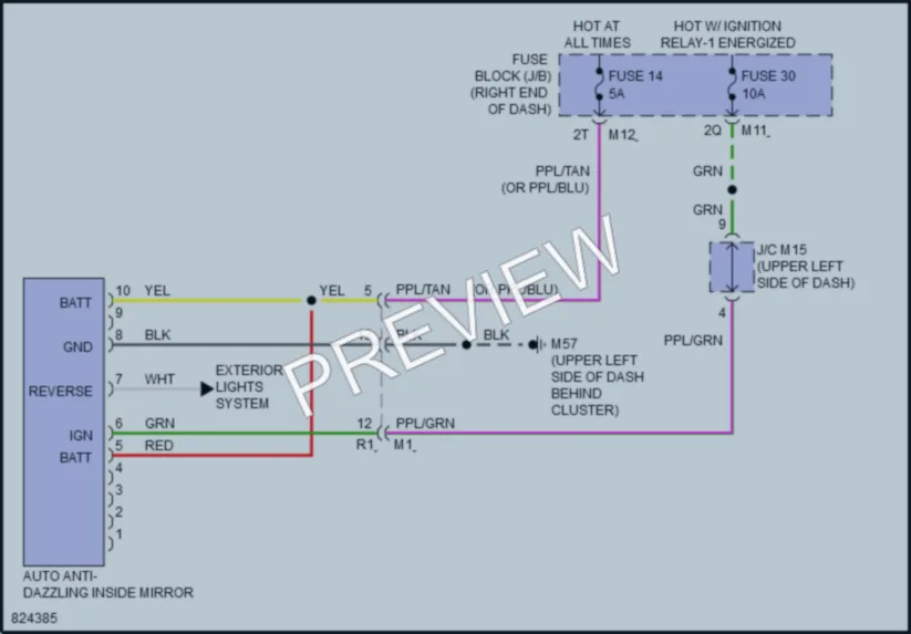 2023 Nissan Frontier Power Mirrors wiring diagram preview