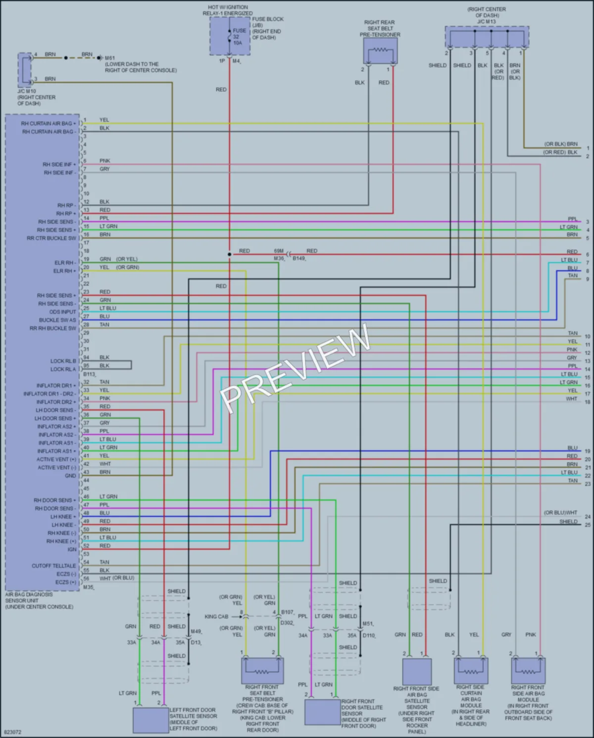 2023 Nissan Frontier Supplemental Restraints wiring diagram preview