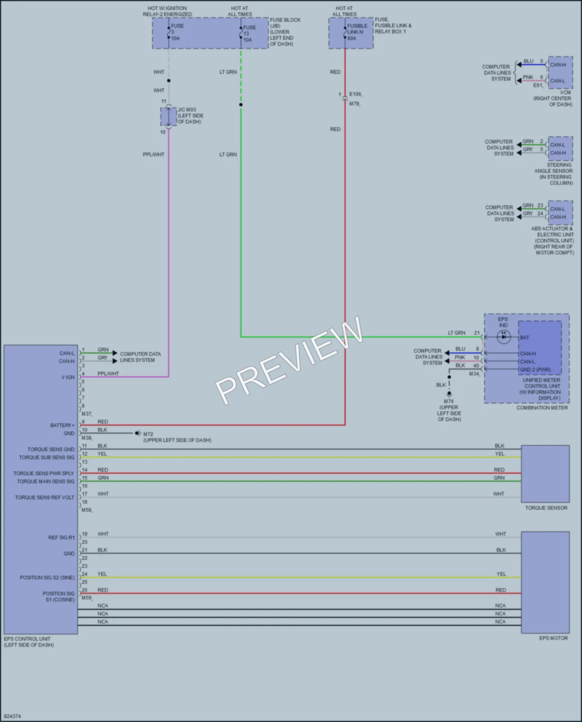 2023 Nissan LEAF Electronic Power Steering wiring diagram preview