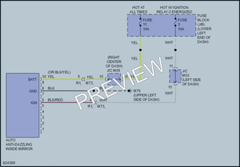 2023 Nissan LEAF Power Mirrors wiring diagram preview