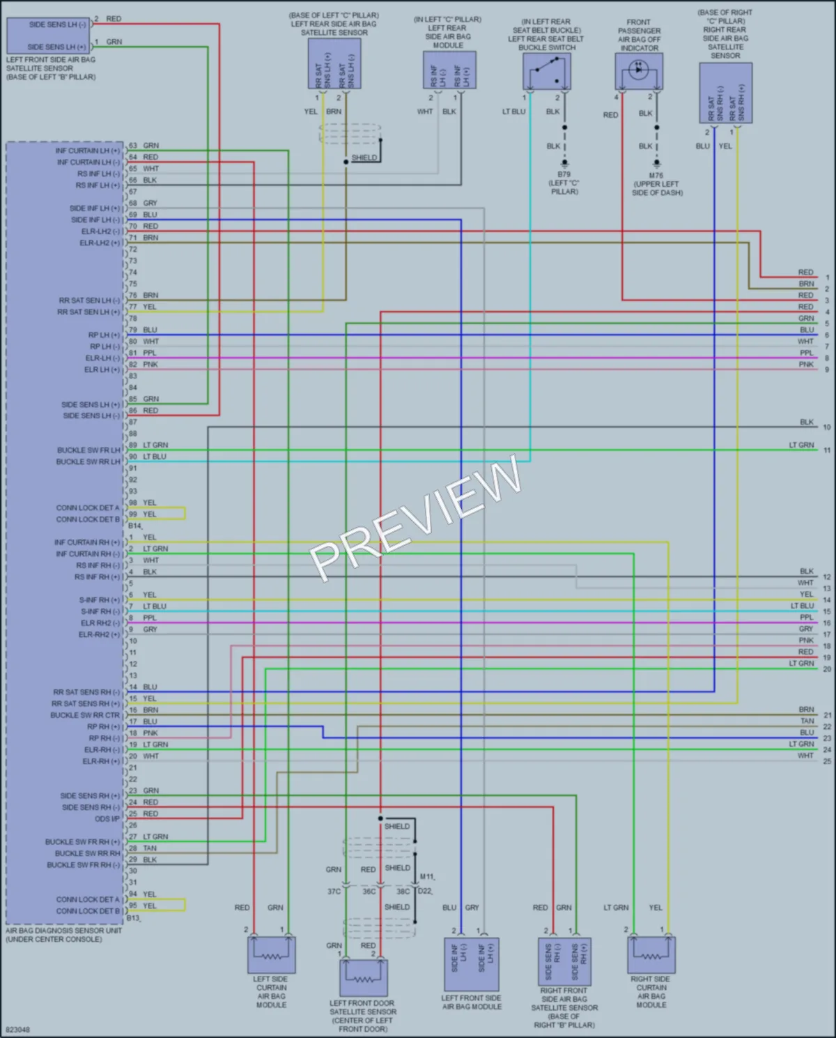 2023 Nissan LEAF Supplemental Restraints wiring diagram preview