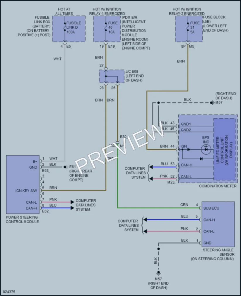 2023 Nissan Maxima Electronic Power Steering wiring diagram preview