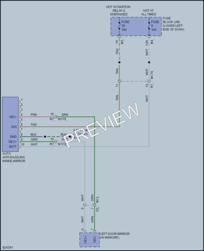 2023 Nissan Maxima Power Mirrors wiring diagram preview