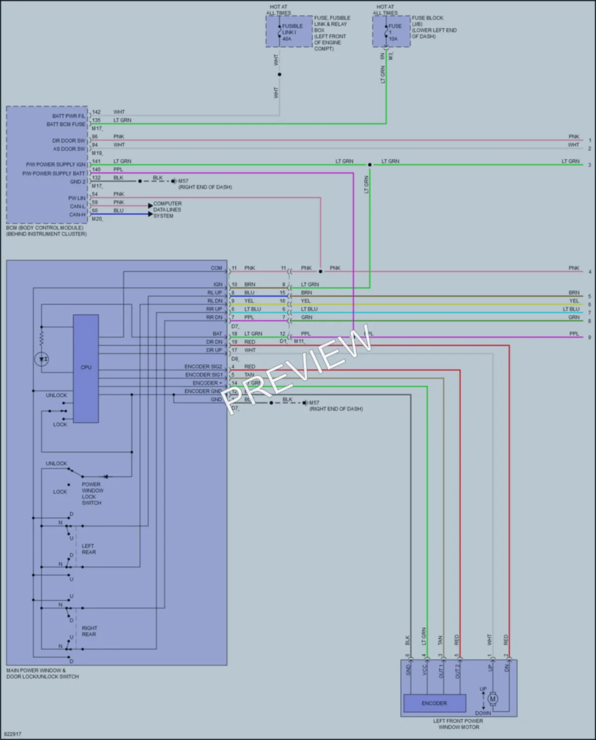 2023 Nissan Maxima Power Windows wiring diagram preview