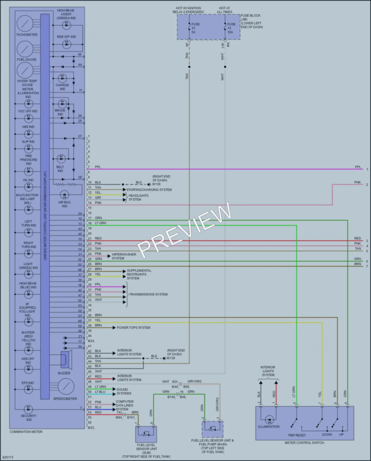 2023 Nissan Murano Instrument Cluster wiring diagram preview