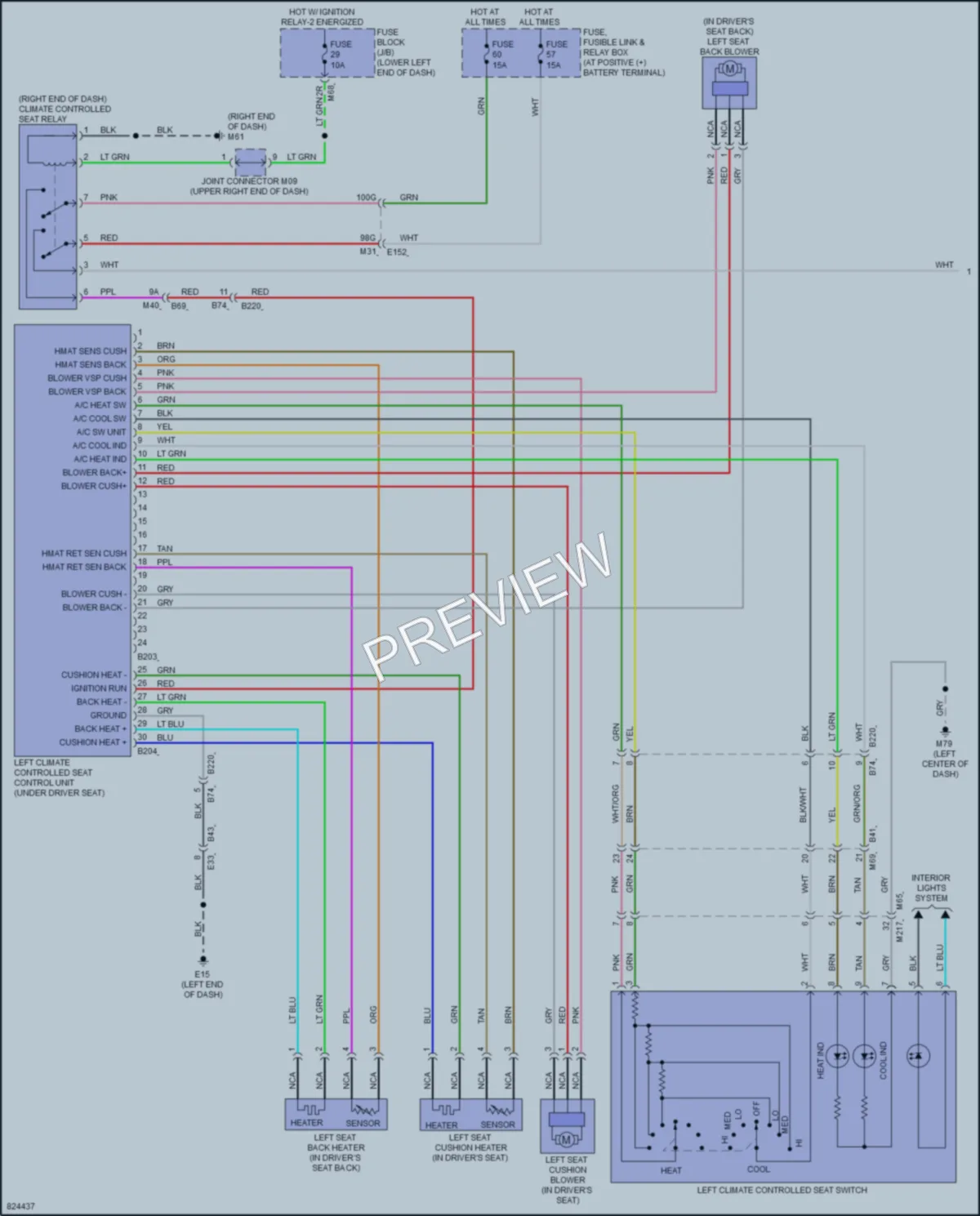 2023 Nissan Murano Power Seats wiring diagram preview