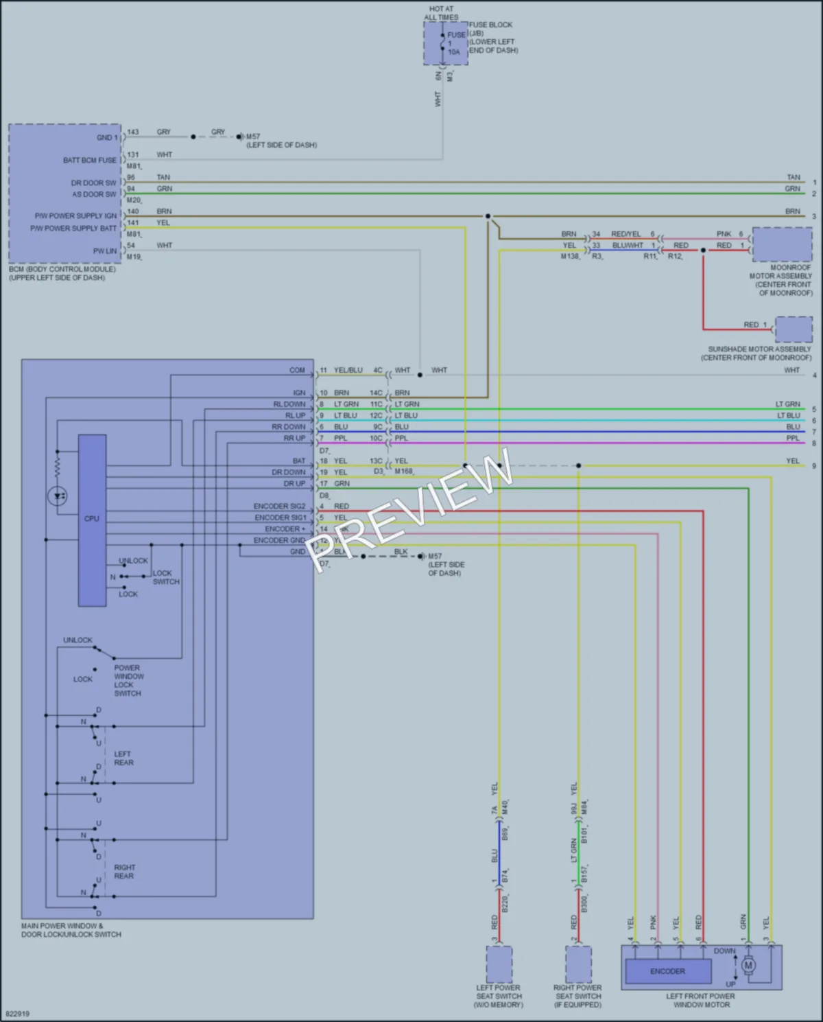 2023 Nissan Murano Power Windows wiring diagram preview
