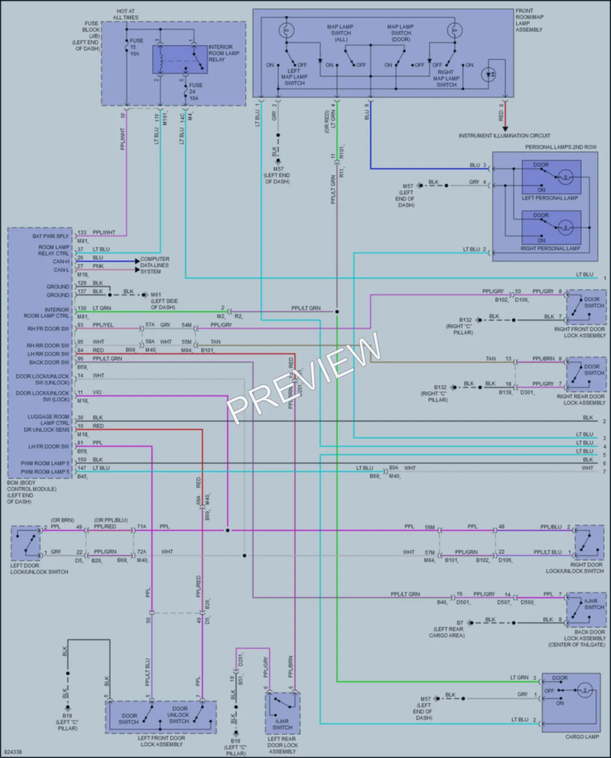 2023 Nissan Pathfinder Interior Lights wiring diagram preview