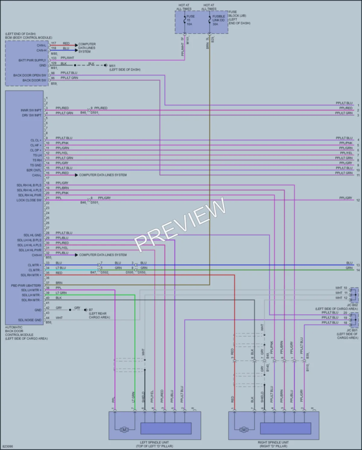 2023 Nissan Pathfinder Trunk Tailgate Fuel Door wiring diagram preview