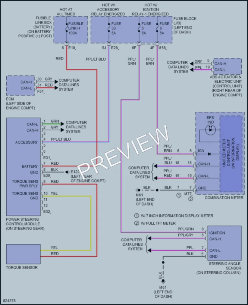 2023 Nissan Rogue Electronic Power Steering wiring diagram preview
