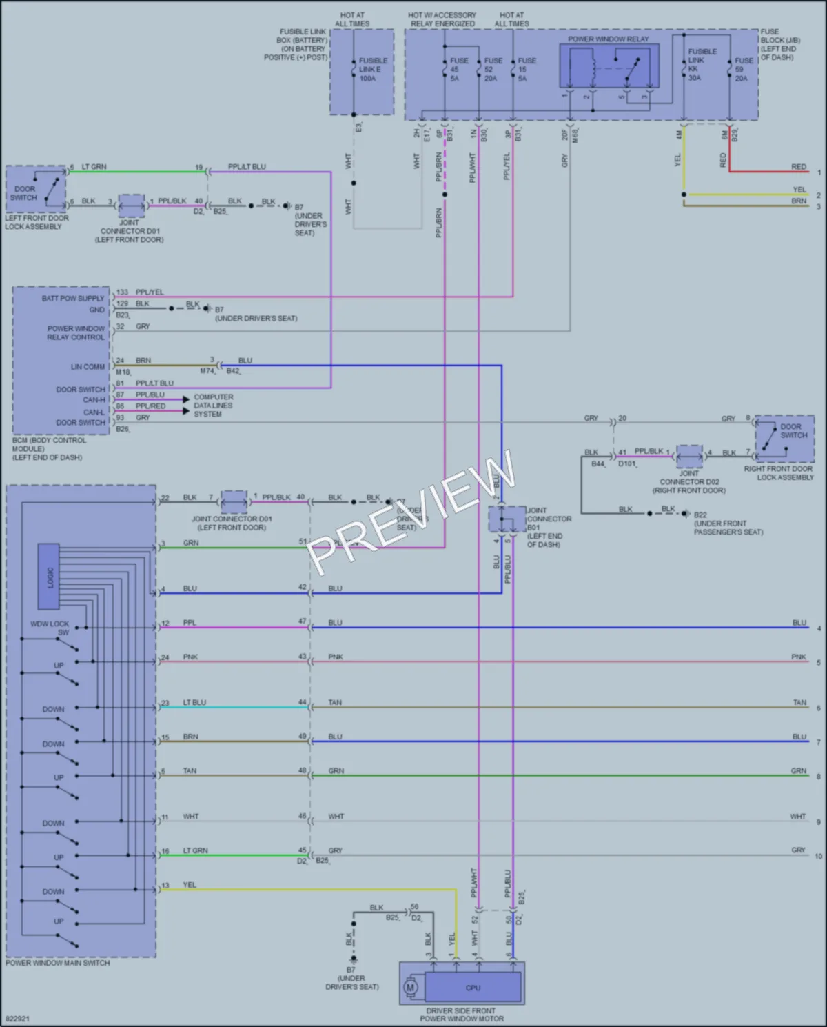 2023 Nissan Rogue Power Windows wiring diagram preview