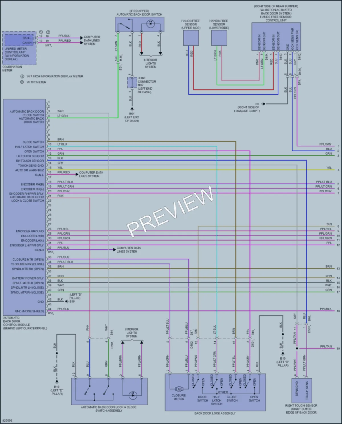 2023 Nissan Rogue Trunk Tailgate Fuel Door wiring diagram preview
