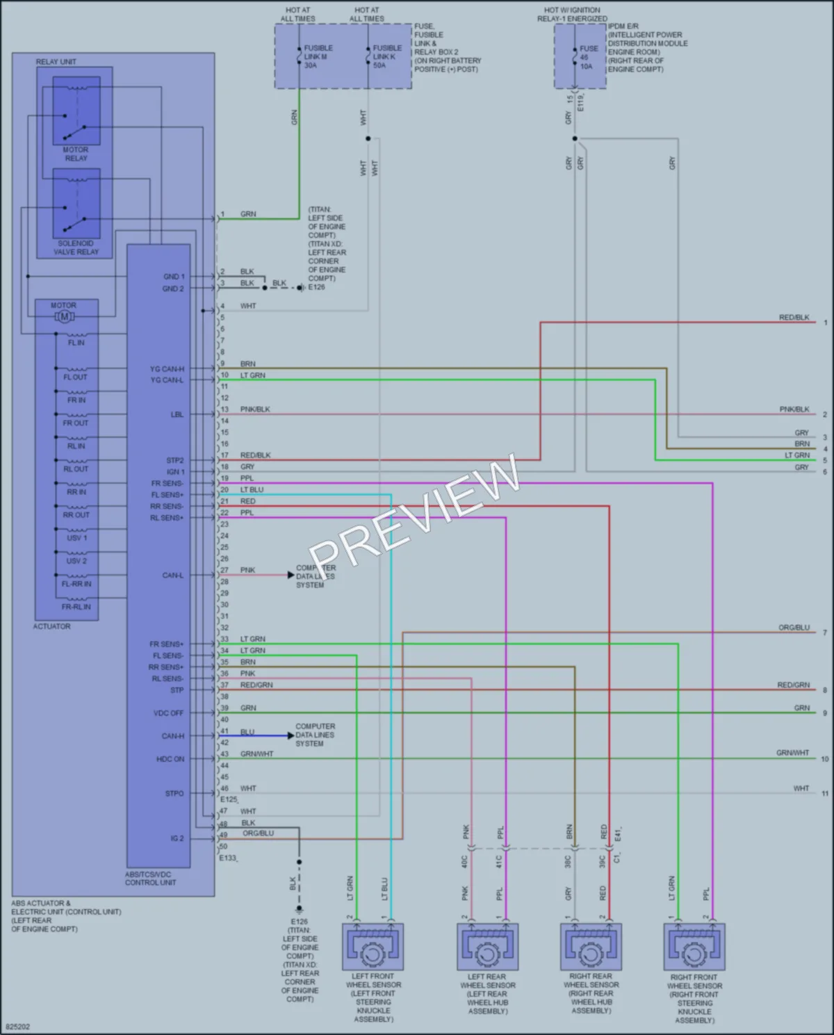 2023 Nissan Titan Anti Lock Brakes wiring diagram preview