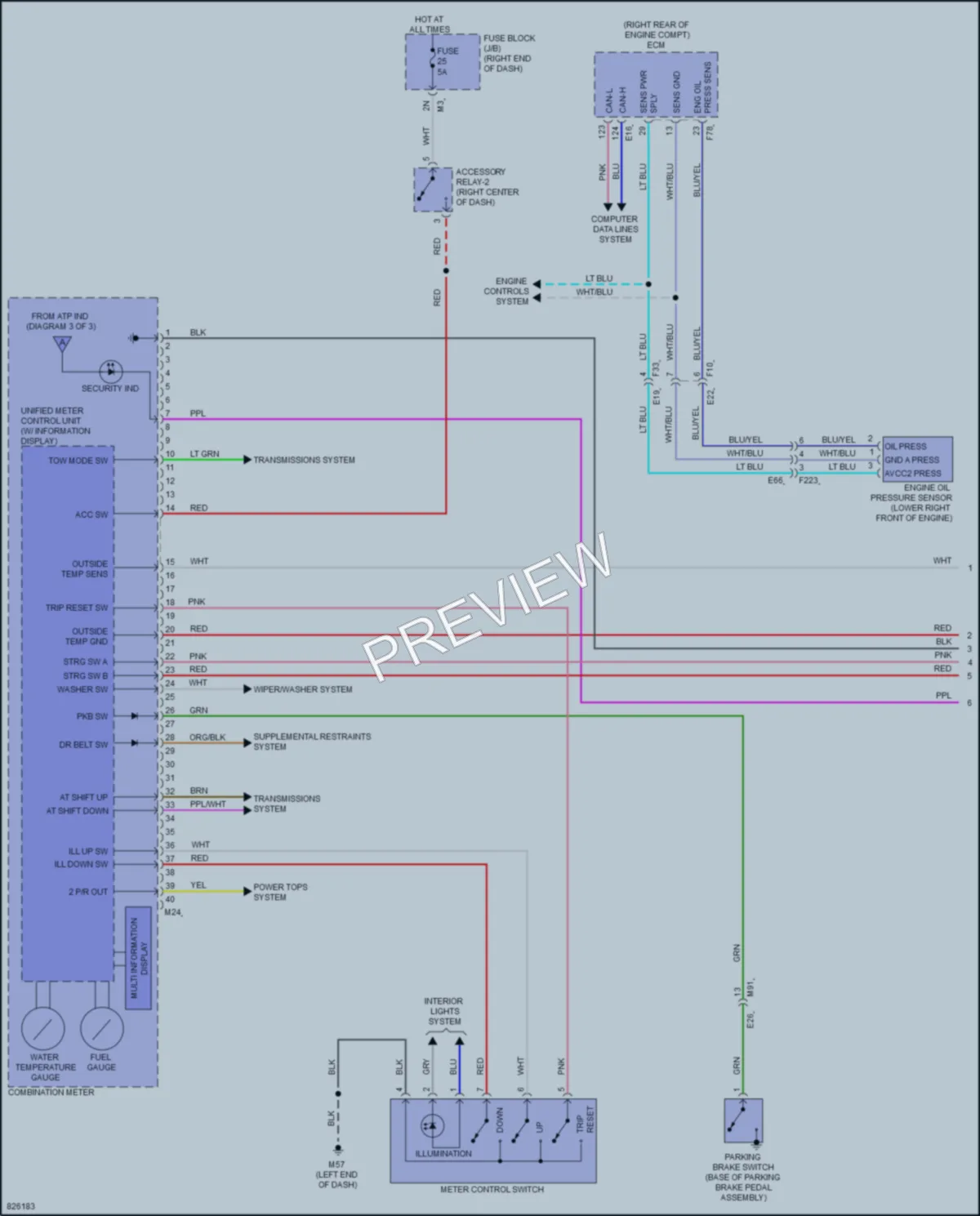 2023 Nissan Titan Instrument Cluster wiring diagram preview