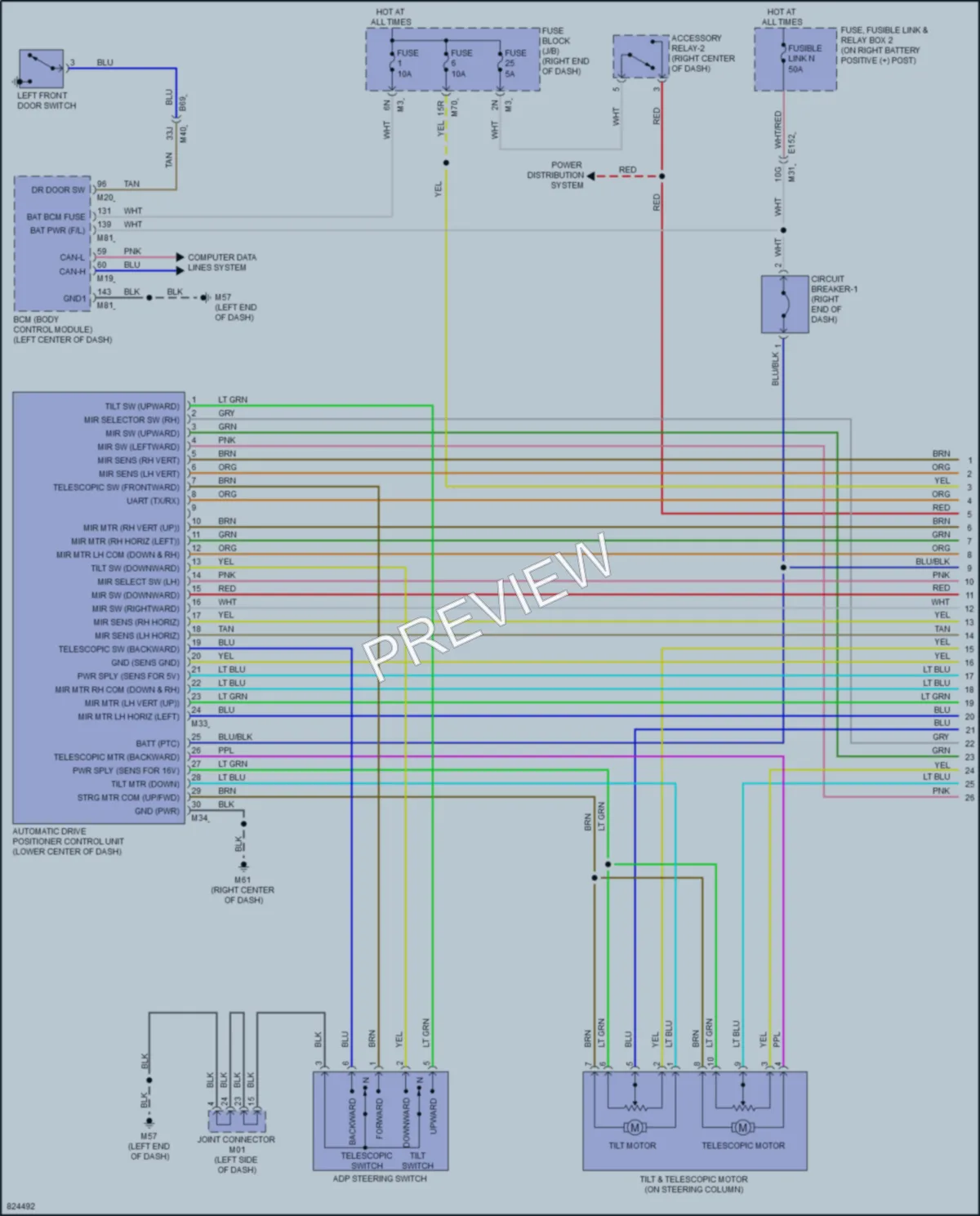 2023 Nissan TitanXD Memory Systems wiring diagram preview