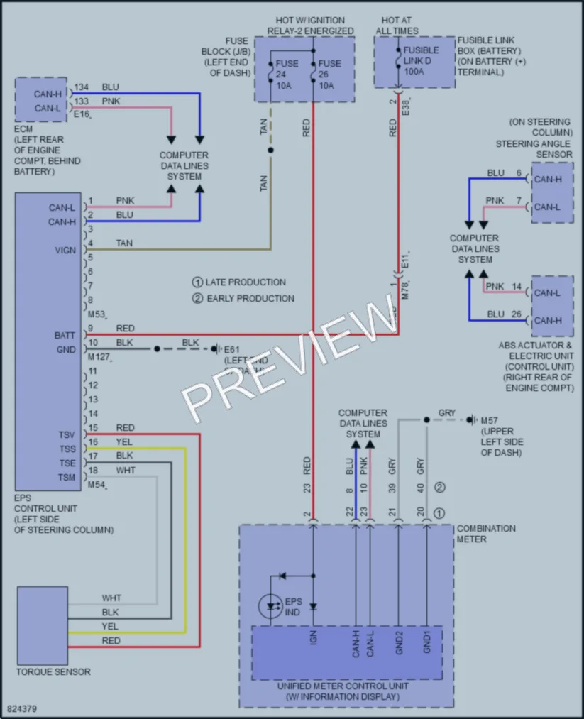 2023 Nissan Versa Electronic Power Steering wiring diagram preview