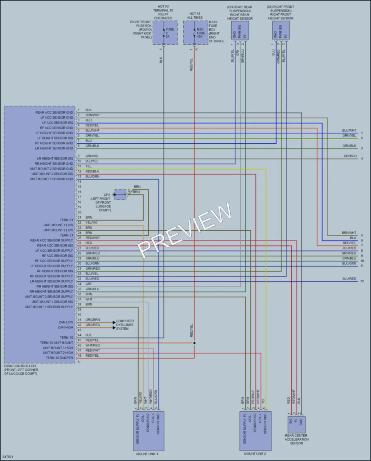 2023 Porsche 718Boxster Electronic Suspension wiring diagram preview